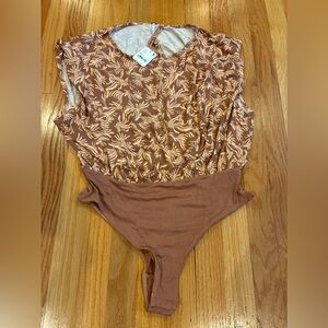 Free People Neutral Motif Bodysuit